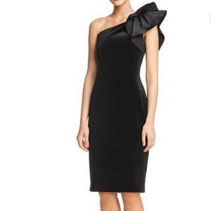 Eliza J One shoulder velvet dress